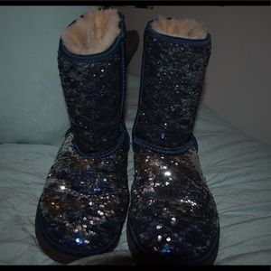 dark blue sparkly uggs